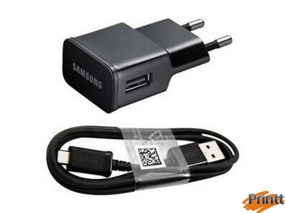 Immagine di Caricabatterie da rete samsung 2A + Cavo dati Samsung micro usb nero
