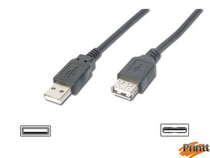 Immagine di CAVO PROLUNGA USB 2.0 CONNETTORI A-A MASCHIO/FEMMINA - MT. 3 COLORE NERO