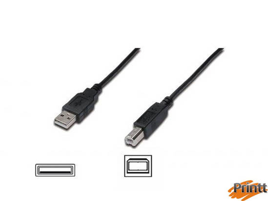 Immagine di CAVO USB 2.0 CONNETTORI A-B IN RAME MT. 3 COLORE NERO