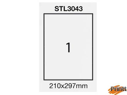 Immagine di Etichetta adesiva bianca 100fg A4 210x297mm (1et/fg) STARLINE